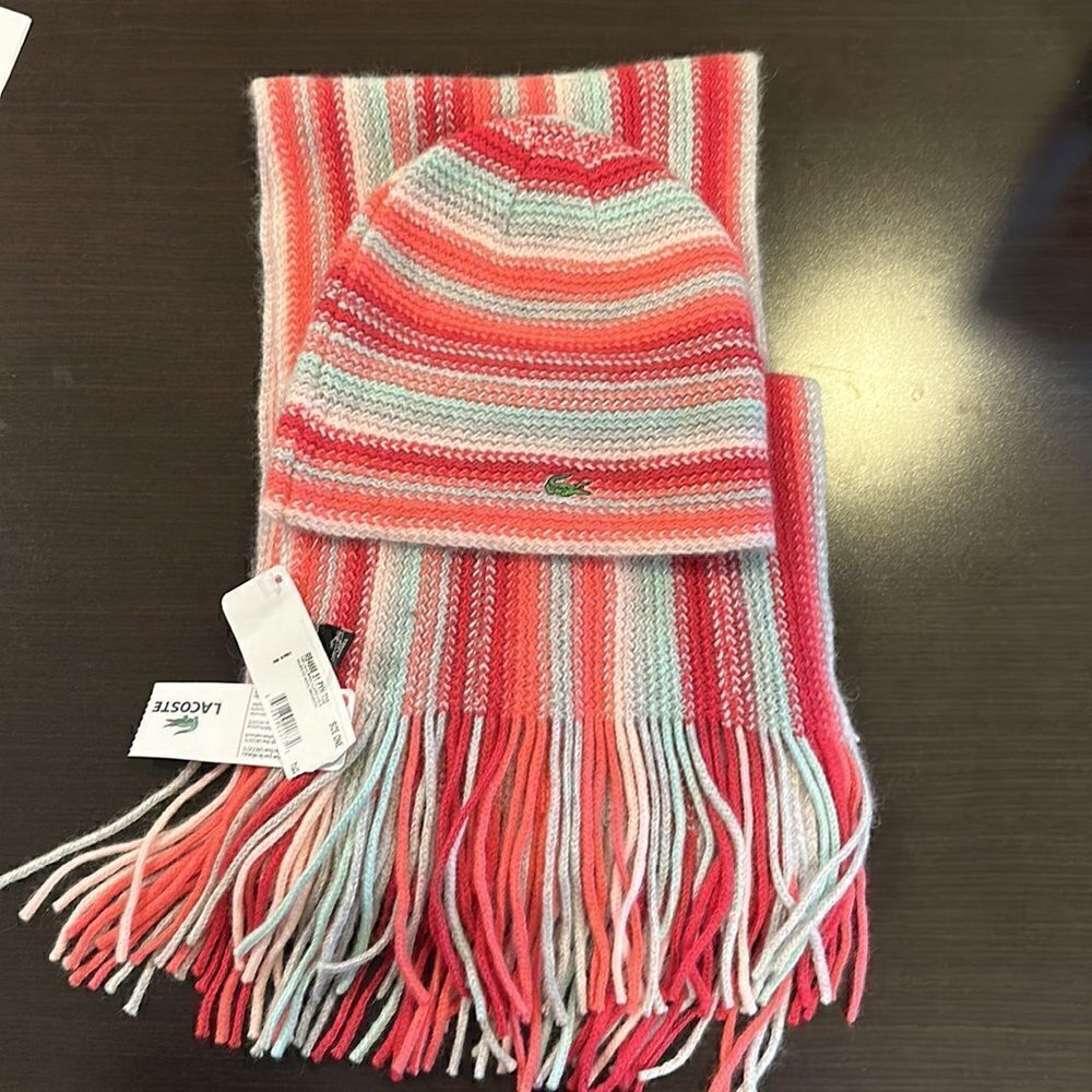 NWT Lacoste Hat & Scarf set. - Picture 3 of 5